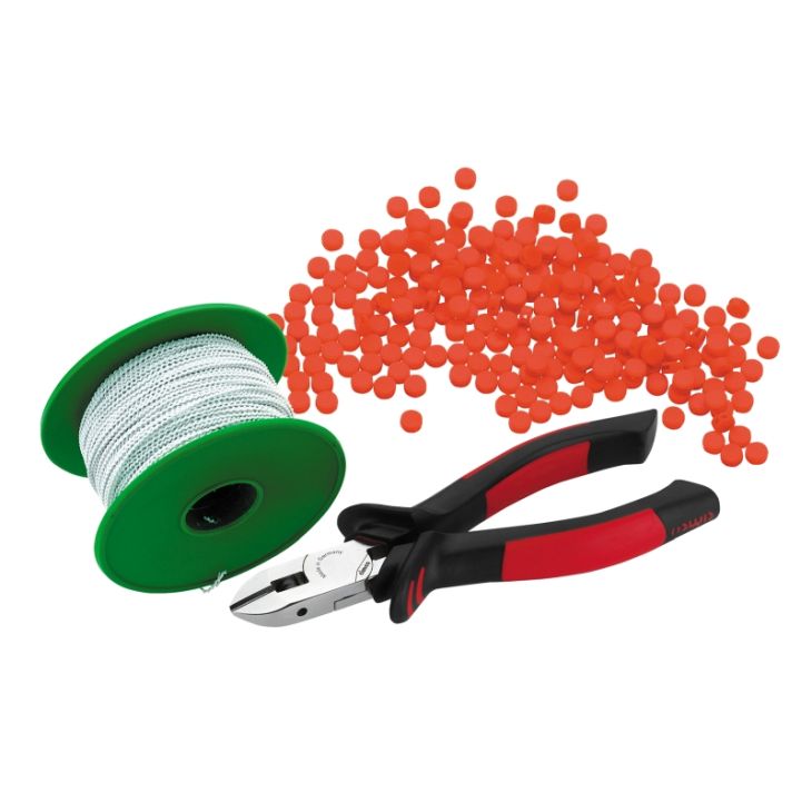 Zegeltang-Set incl. Zegeltang-zijkniptang en 1.000 kunststofzegelloodjes