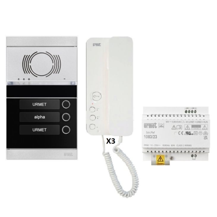 Kit audio 3 appartements proprogrammé