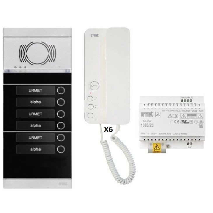 Kit audio 6 appartements proprogrammé