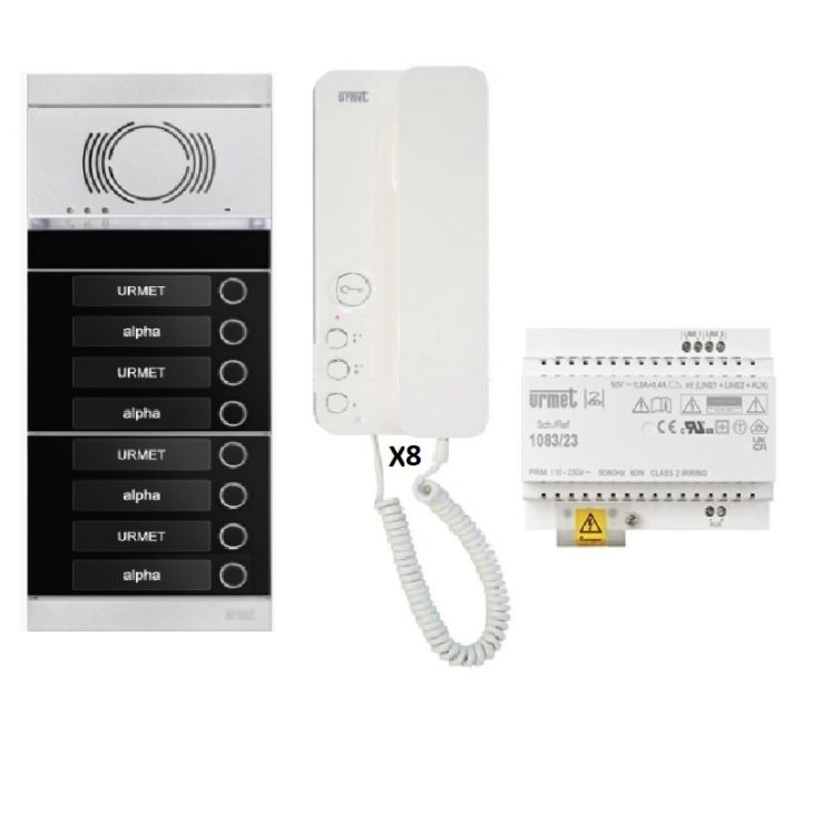 Kit audio 8 appartements proprogrammé