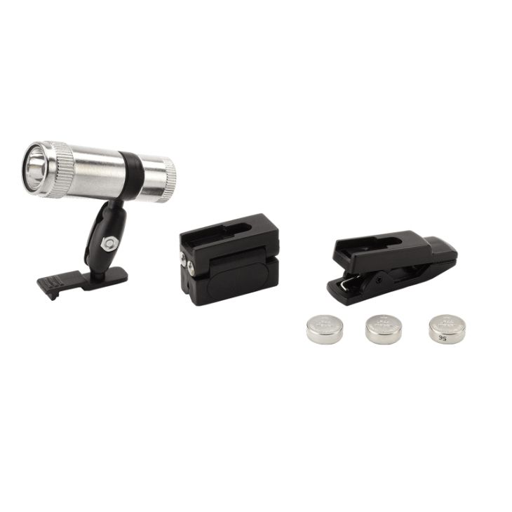 Mini-ledlamp, bevestigingsclip en magneet, batterij LR454