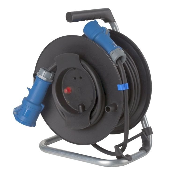 Kabeloproller 285 mm, 25 meter, met CEE-plug en powerlight, H07RN-F3G2,5