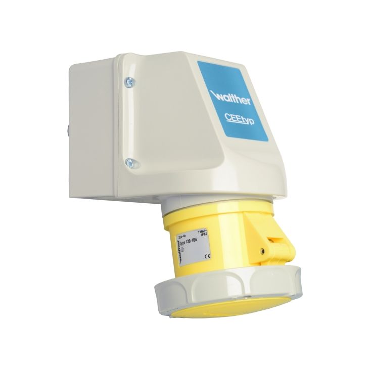 Wandsteckdose 32A 4P 110V 4h IP67