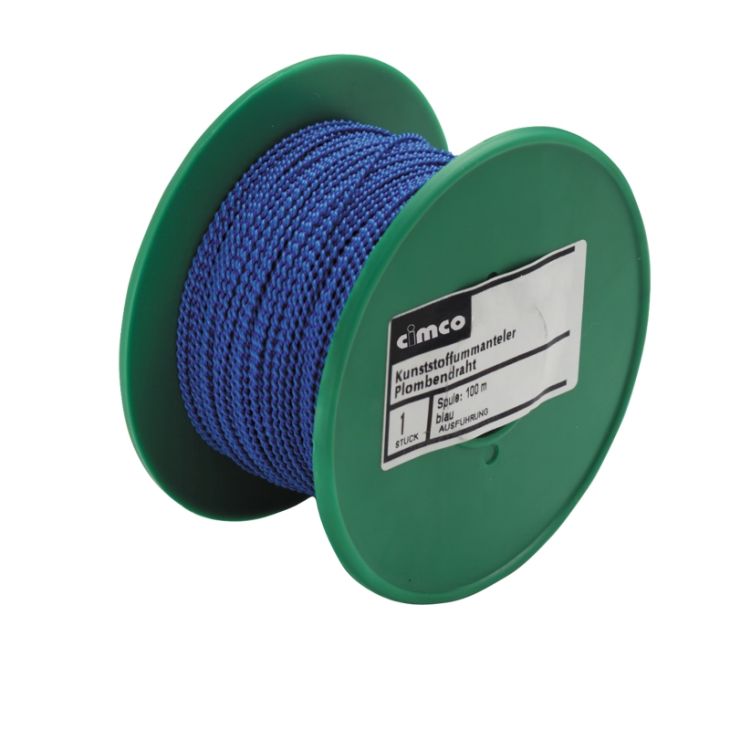 Zegeldraad met kunststof mantel, wit, 100m, 0,5mm x 0,6mm