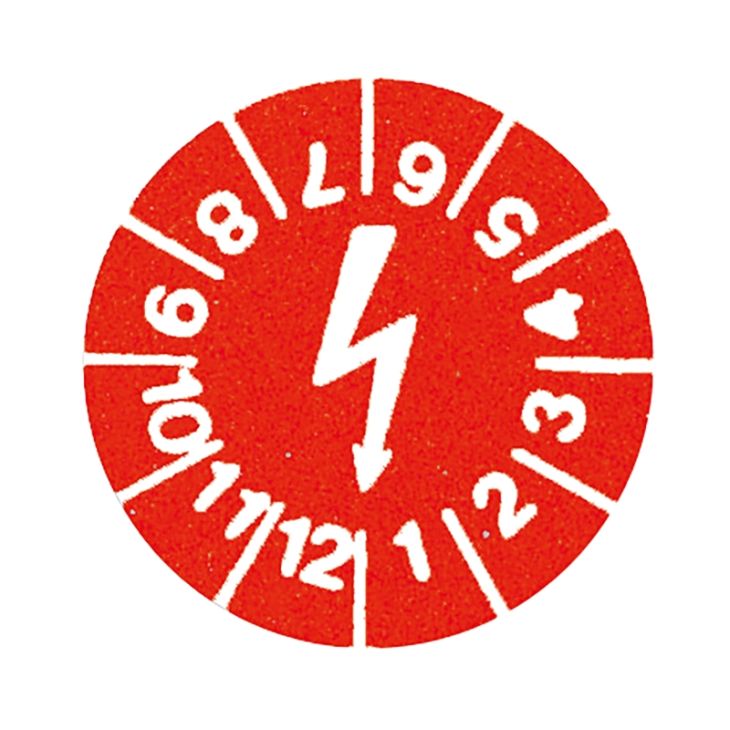 Keuringsvignet Bliksemteken, rood