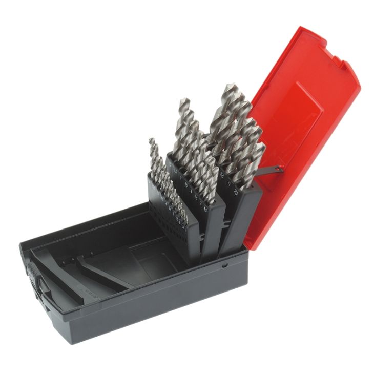 HSS-Spiraalboor Assortiment, 25-delig in klembox, banke uitvoering