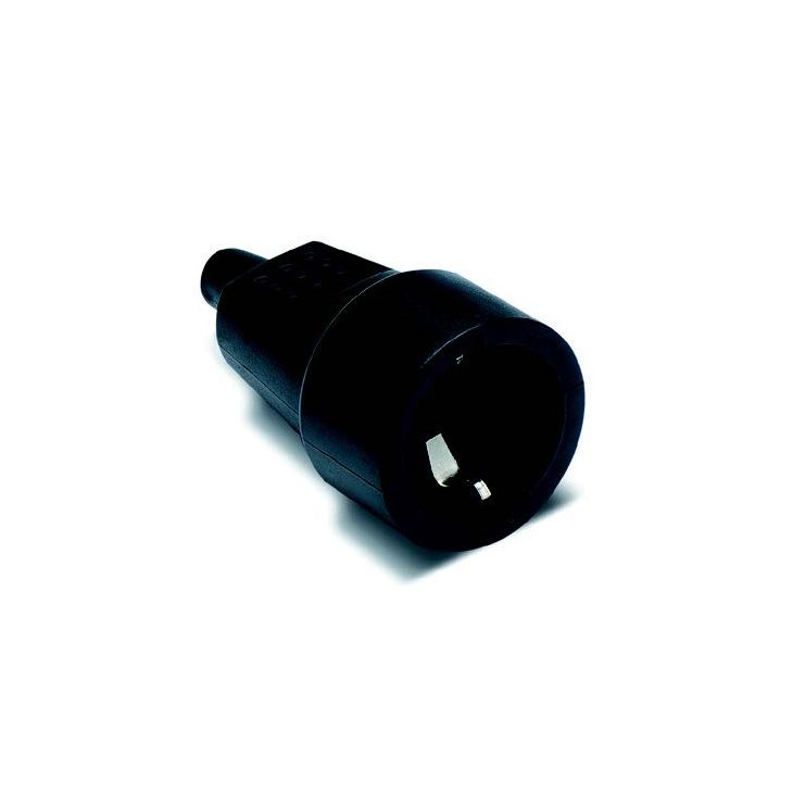 Koppelstekker PVC 10/16A zwart IP20 (SHUKO)