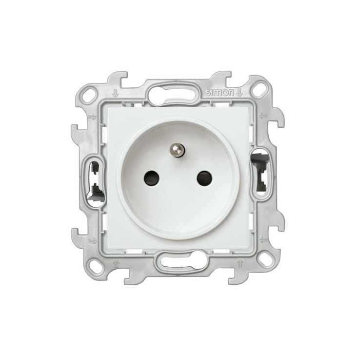 S24 Prise bipolaire avec broche de terre 16A 250V, couleur: blanc