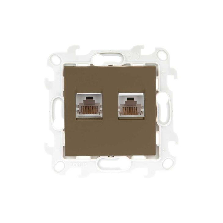 S24 Prise 2x RJ45, UTP Catégorie 6, couleur: taupe