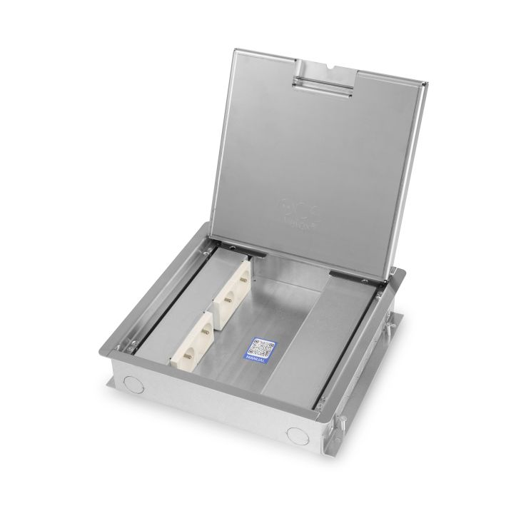 VELOX 2.0®  50mm- RVS V15 klapdeksel - 4x UTE + 8x data-uitsparing (15x19,6mm)
