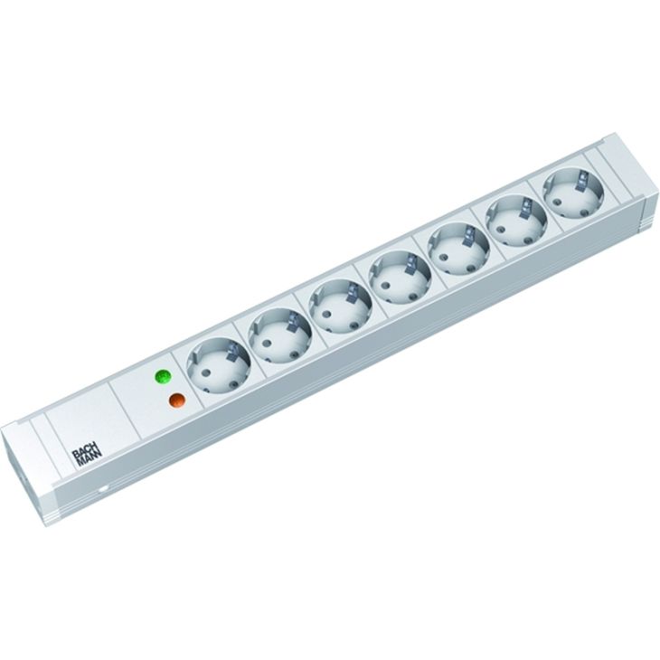 19 1,5U 7x Schuko 1x parasurtenseur Blanc 2m