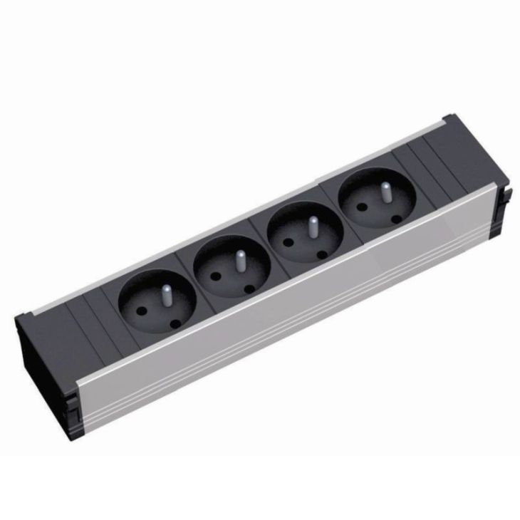 CONI powerstrip 4 modules noir (4x UTE) + 0,1m GST18