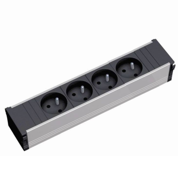 CONI powerstrip 4 modules noir (4x UTE) + 0,2m GST18