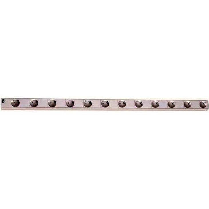 ALU 1HE 12x Stopcontacten met kabel 2m 1072mm (SHUKO)