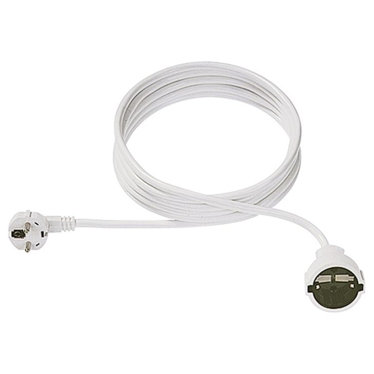 Cordon rallonge Schuko H05VV-F 3G1,5mm², 5m, blanc