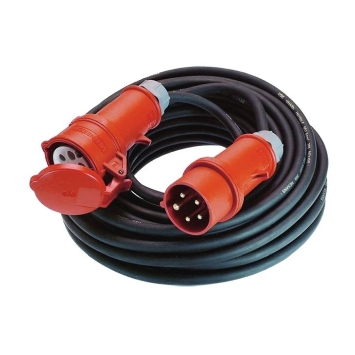 Verlengsnoer H07RN-F 5G4mm, 10m zwart CEE/32A, 6h, 400V