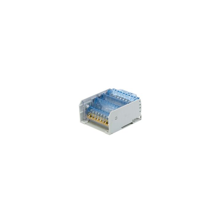 Verdeelblok, 2-polig, 125A, 9 connecties, grijs