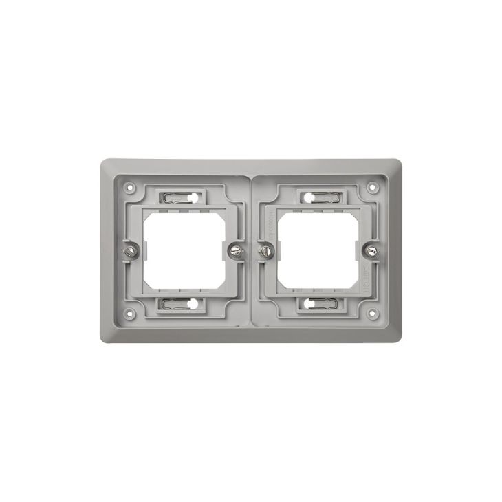 Fiches, interrupteurs et prises de courant - Simon - Cadre D'Encastr 2 mod. Hz Ip55-Gris - 4400620-035