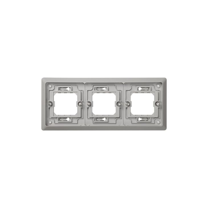 Fiches, interrupteurs et prises de courant - Simon - Cadre D'Encastr 3 mod. Hz Ip55-Gris - 4400630-035