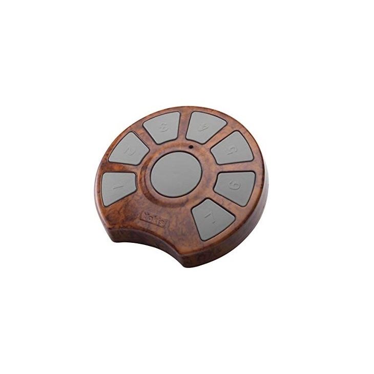 GALETBOISP - Télécommande ronde en bois de luxe avec 8 boutons poussoirs