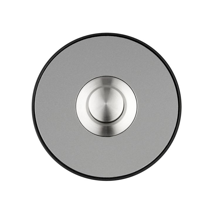 Piccolo - Bouton poussoir pour sonnette (rond), acier inoxydable - noir