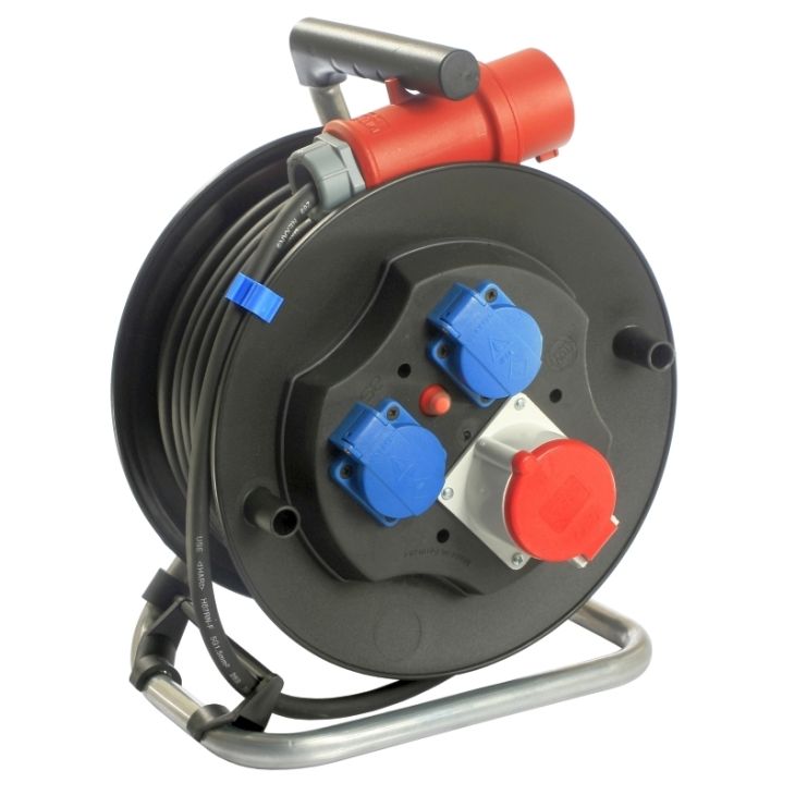 Kabelhaspel TRI 440V 320mm, 25m 5G1,5 Geel