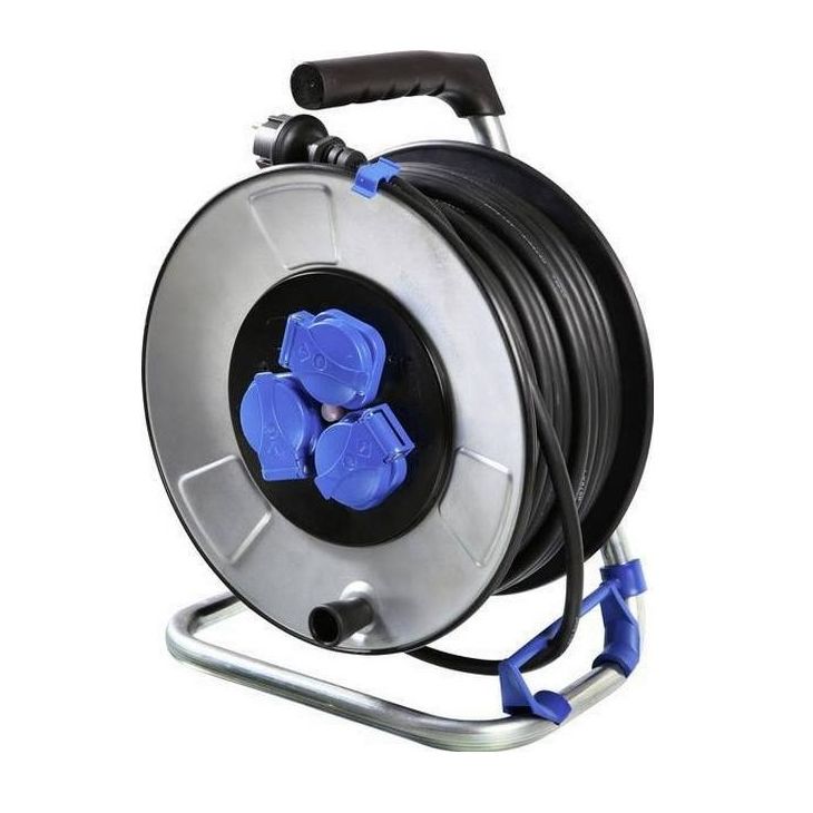 Enrouleur de câble Métal. 285mm, 33m H07RN-F3G2,5 avec clapets