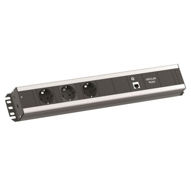 Kantoor elektrificatie en kabelmanagement - Bachmann - CSO BlueNet WiFi 3x Stopcontacten 1x schakelaar (SHUKO) - 820.004