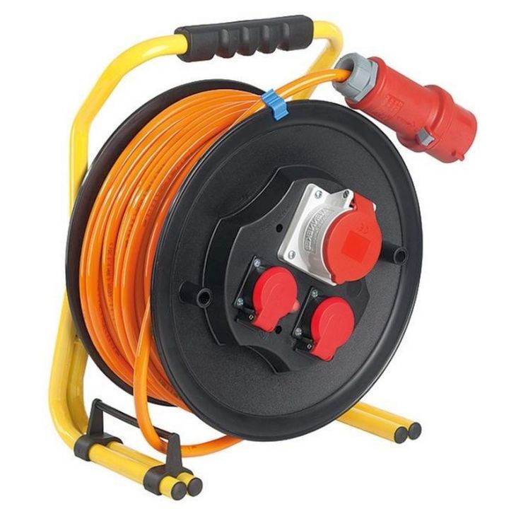 Enrouleur de câble PRO-CEE 320mm, 25m,H07BQ-F5G2,5 16A, orange