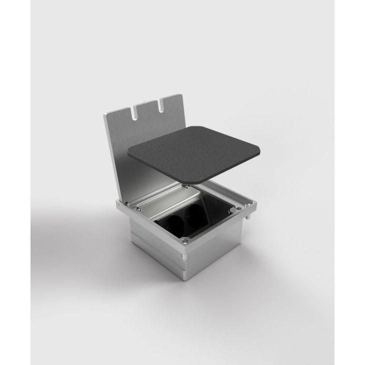 Vloerdoos 8302A - 2 modules (2x UTE), Alu EV1