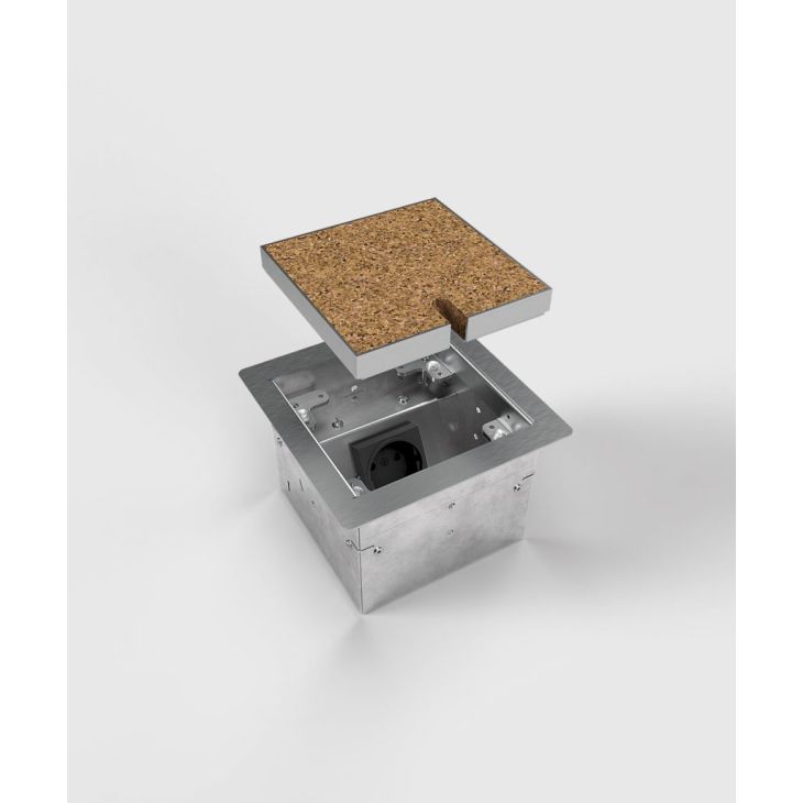Vloerdoos 8501B - 1 modules (1x CAT6a), met afdekbaar deksel