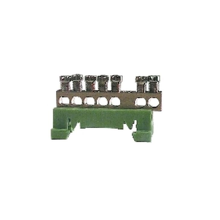 Nulscheidingsrijgklem, 7 x 10mm², 63A, geel-groen