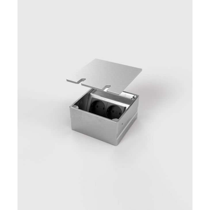 Boîte de sol 8802A - 2 modules (2x UTE), Alu EV1