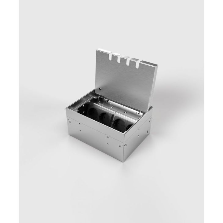 Boîte de sol 8904B - 4 modules (3x UTE + 2x CAT6a), avec couvercle recouvrable