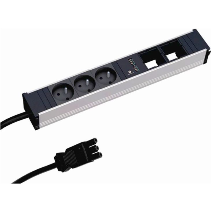 CONI powerstrip 6 modules (3x UTE + 1x USB A/A + 2x MOD VIDE) + 0,2m GST18