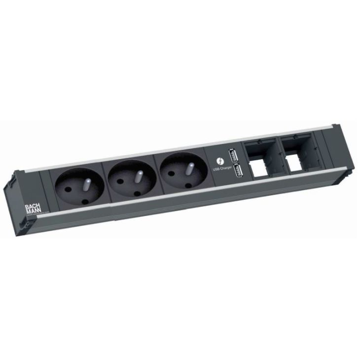 CONI powerstrip 5 mod. (3x UTE + 1x USB CHARGER A/A + 1x MOD VIDE) + 0,2m GST18