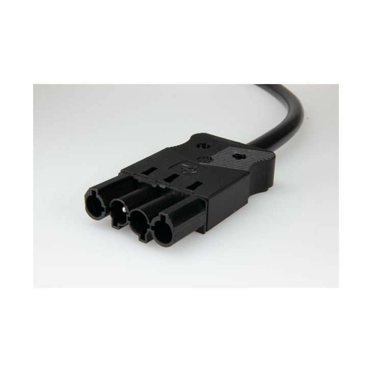 AC166 ALCGS Cordon de connexion mâle, 4-pôles, 1,5mm², 100cm. LV, noir, Eca