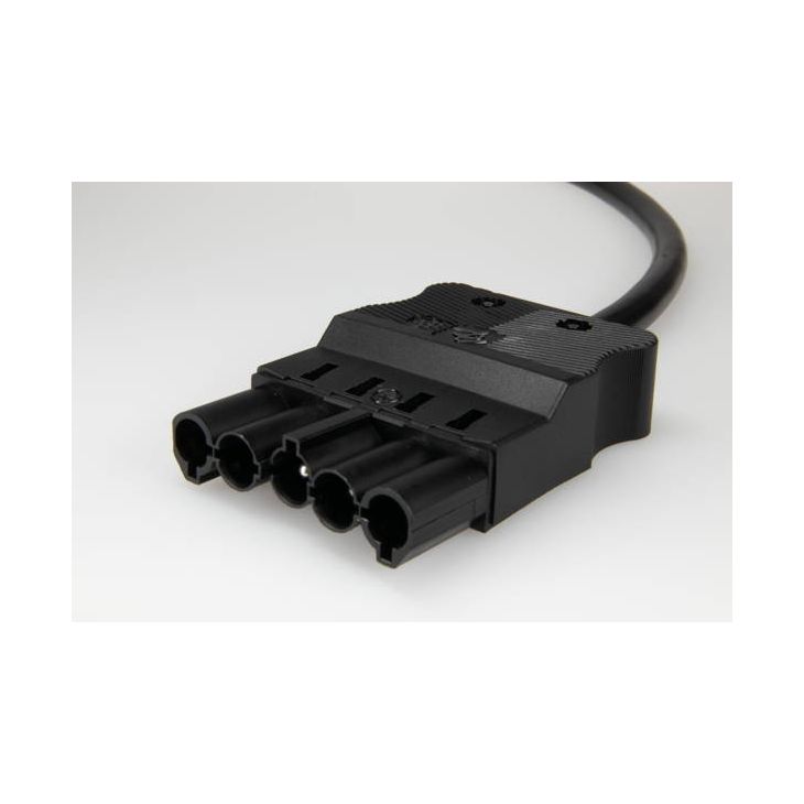 AC166 ALCGS Cordon de connexion mâle, 5-pôles, 1,5mm², 300cm. noir, Eca