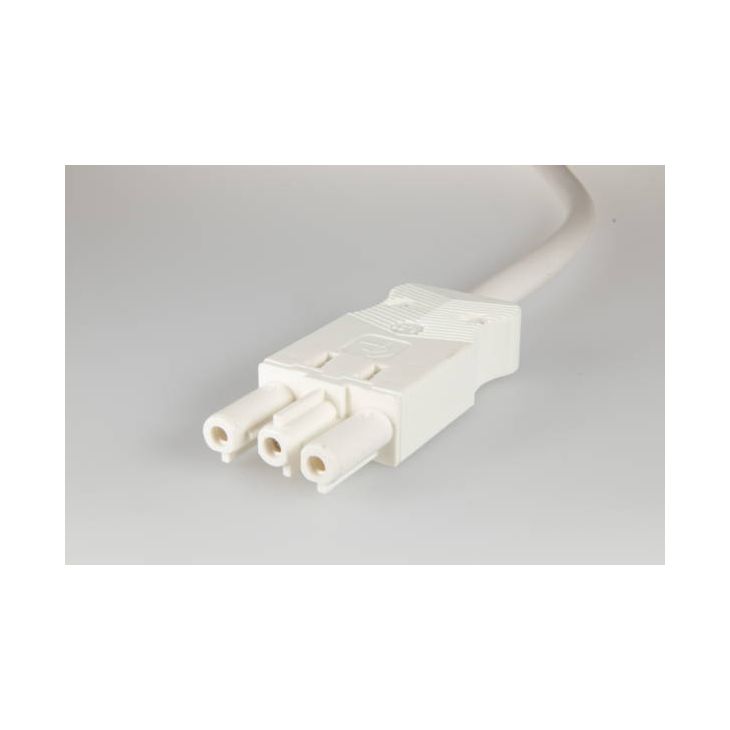 AC166 ALCGB Cordon de connexion femelle, 3-pôles, 1,5mm², 200cm. LV, blanc, Eca