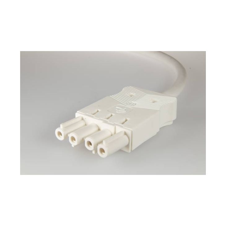 AC166 ALCGB Cordon de connexion femelle, 4-pôles, 1,5mm², 200cm. LV, blanc, Eca