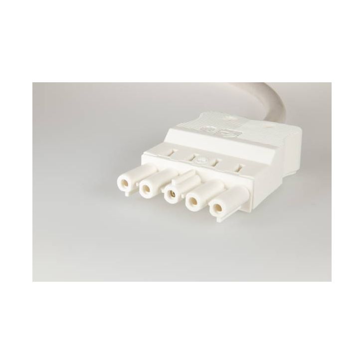 AC166 ALCGB Cordon de connexion femelle, 5-pôles, 1,5mm², 100cm. LV, blanc, Eca