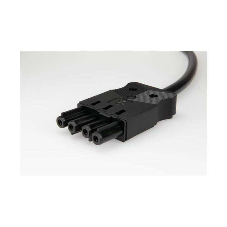 AC166 ALCGB Cordon de connexion femelle, 4-pôles, 1,5mm², 100cm. LV, noir, Eca