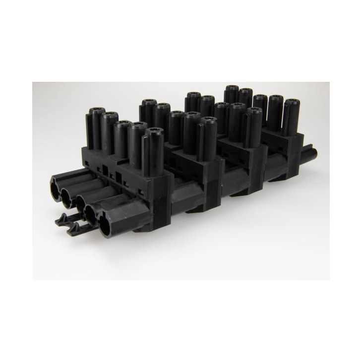 AC166 GVT 6 Splitter, 5-polig, 1 in 5 uit, zwart