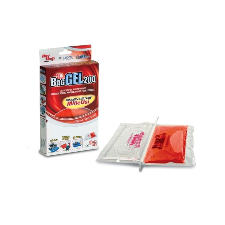 Bag Gel 200-R tweecomponenten silicone GEL in zakjes van 200gr, rood