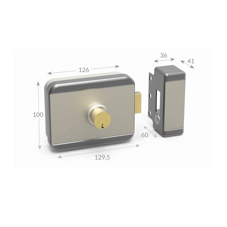 Deurslot RimTopLock met cylinder slutel, functie Timer en Sensor deur dicht 500mA 12Vdc