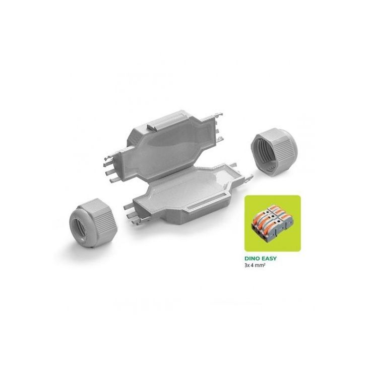 Dino Easy verbindingsmof met gel+Rayblokconnector 3x0,5-4 mm² IP68/IP69K