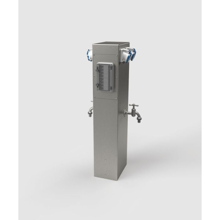Colonne d'énergie ES884 - 6 modules (4x CEE 3/16A + 4x 1P 16A RCBO + 2x robinet d'eau), DB701