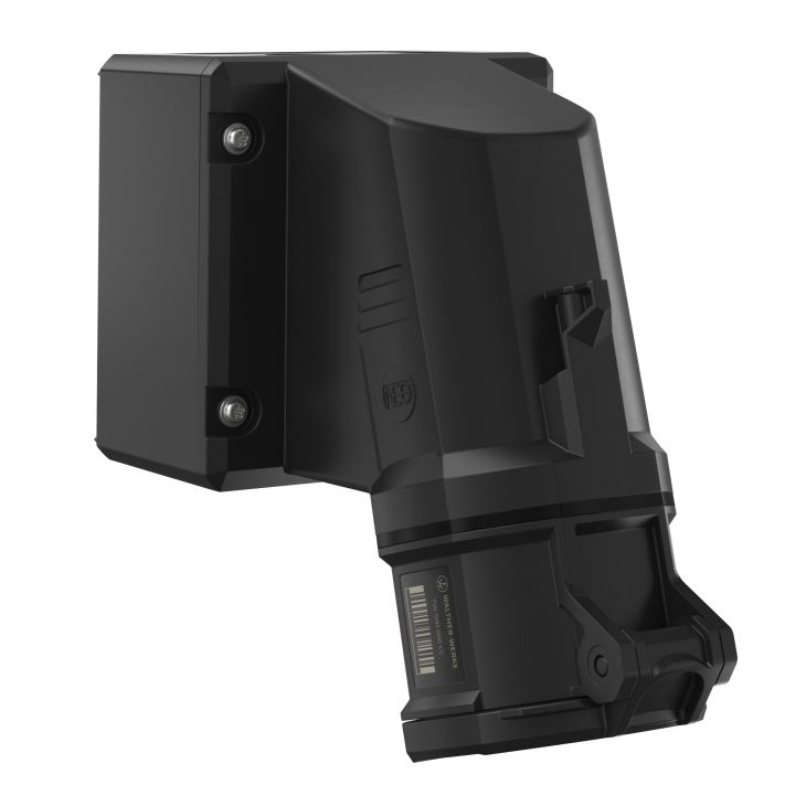 NEO Socle de prise mural 32A 5P 7h IP54 500V avec pince à ressort et socle pivotant