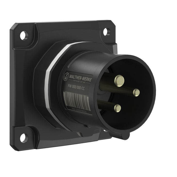 NEO Socle connecteur mural Droit 16A 3P 1h IP54 1000V avec connexion à vis