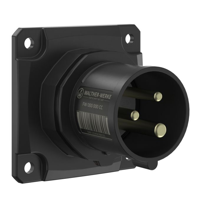 NEO Socle connecteur mural Droit 16A 3P 7h IP54 500V avec pince à ressort